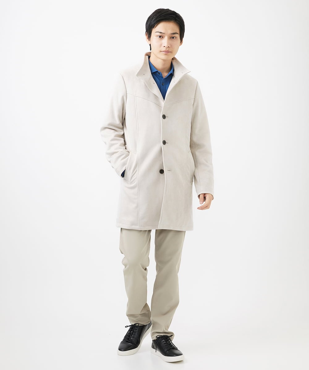 MKUDA61272 MK MICHEL KLEIN HOMME(MKミッシェルクランオム) 【ライナー付き】スプリングコート/ポンチスエード アイボリー