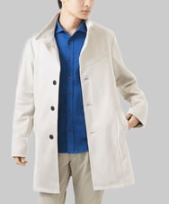 MKUDA61272 MK MICHEL KLEIN HOMME(MKミッシェルクランオム) 【残りわずか/在庫限り/中綿ライナー付き/秋春兼用】スタンドコート アイボリー