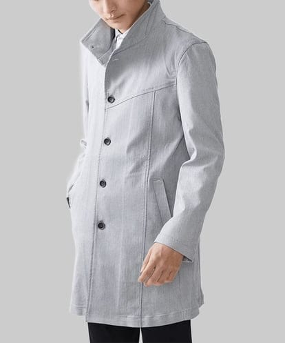 MKUDV51290 MK MICHEL KLEIN HOMME 【残りわずか/在庫限り/ ビジネス対応／秋春兼用】ストレッチスタンドコート