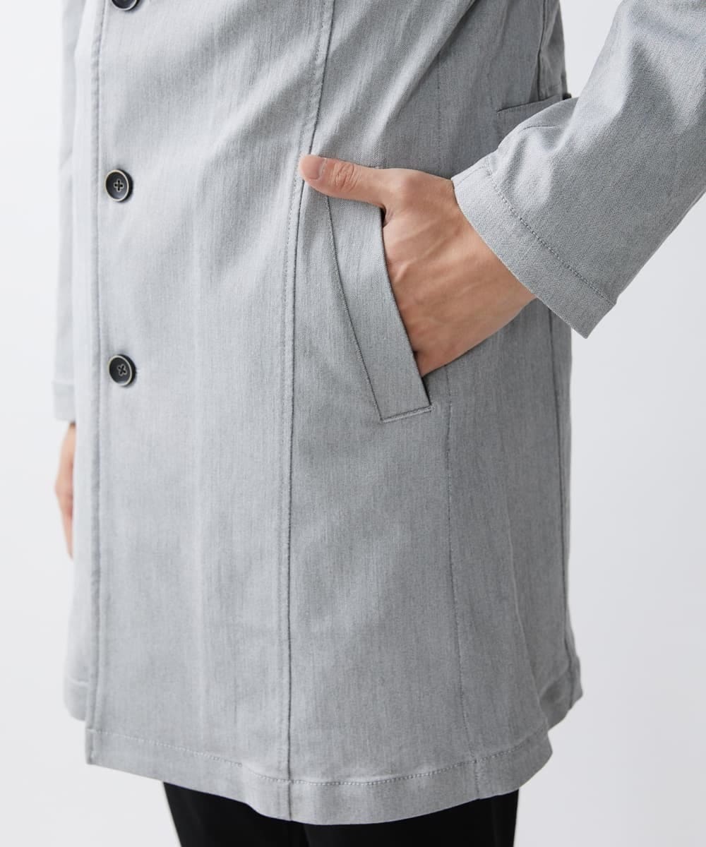 MKUDV51290 MK MICHEL KLEIN HOMME(MKミッシェルクランオム) ストレッチスタンドコート ライトグレー(91)
