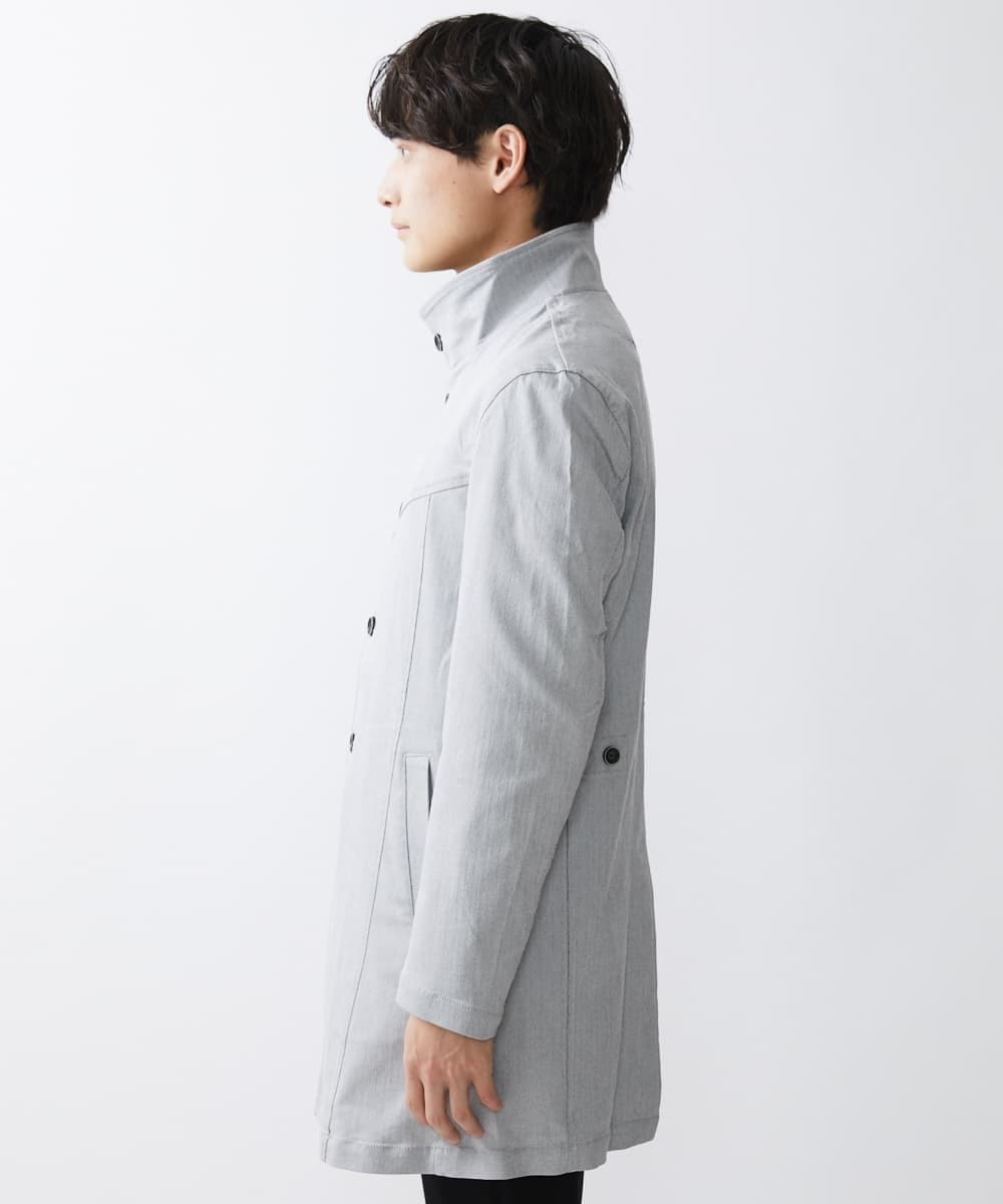 MKUDV51290 MK MICHEL KLEIN HOMME(MKミッシェルクランオム) ストレッチスタンドコート ライトグレー(91)