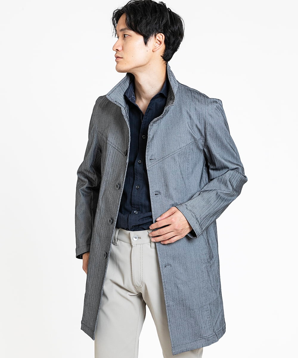 MKUDV51290 MK MICHEL KLEIN HOMME(MKミッシェルクランオム) ストレッチスタンドコート ダークグレー(93)
