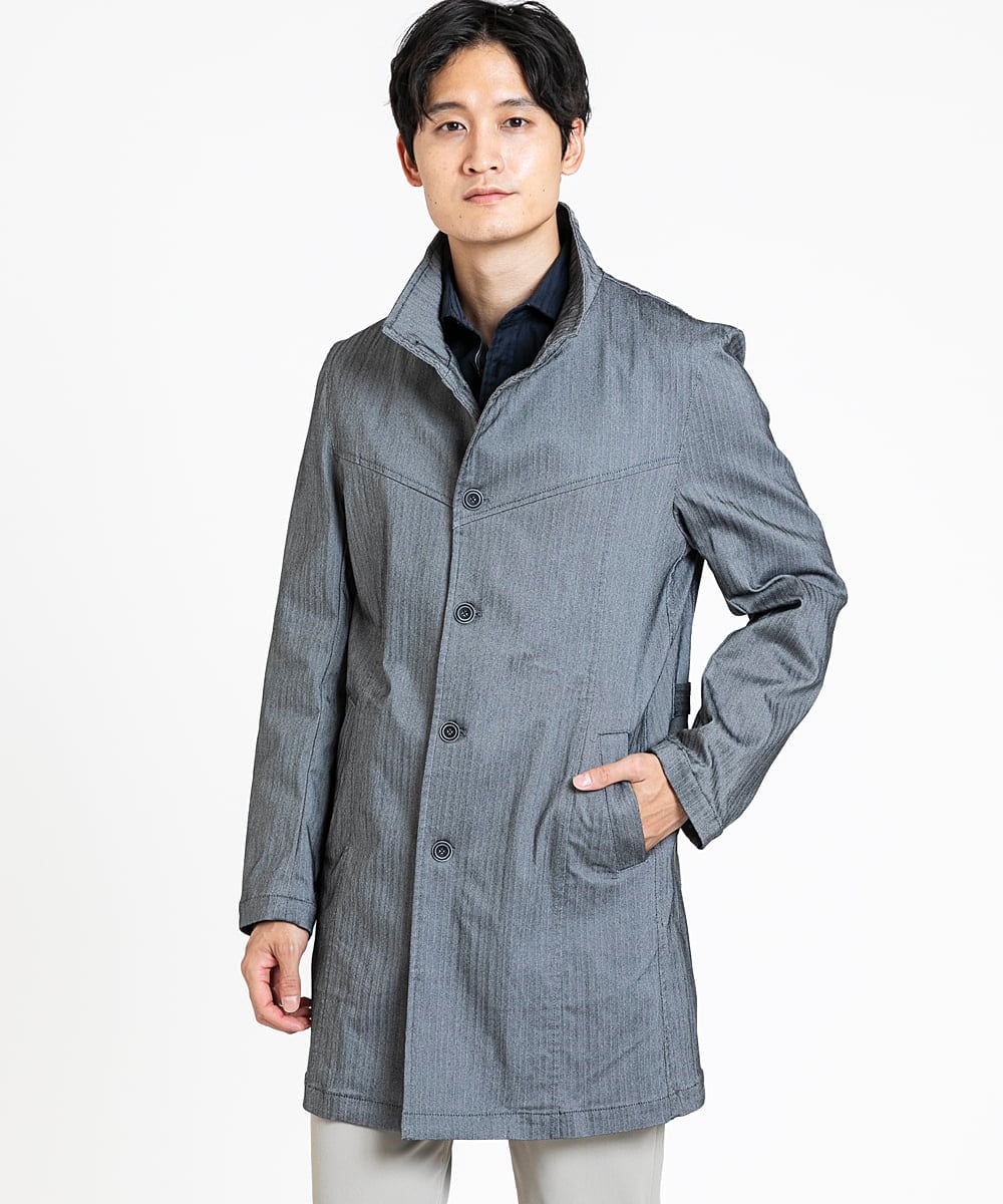 MKUDV51290 MK MICHEL KLEIN HOMME(MKミッシェルクランオム) ストレッチスタンドコート ダークグレー(93)