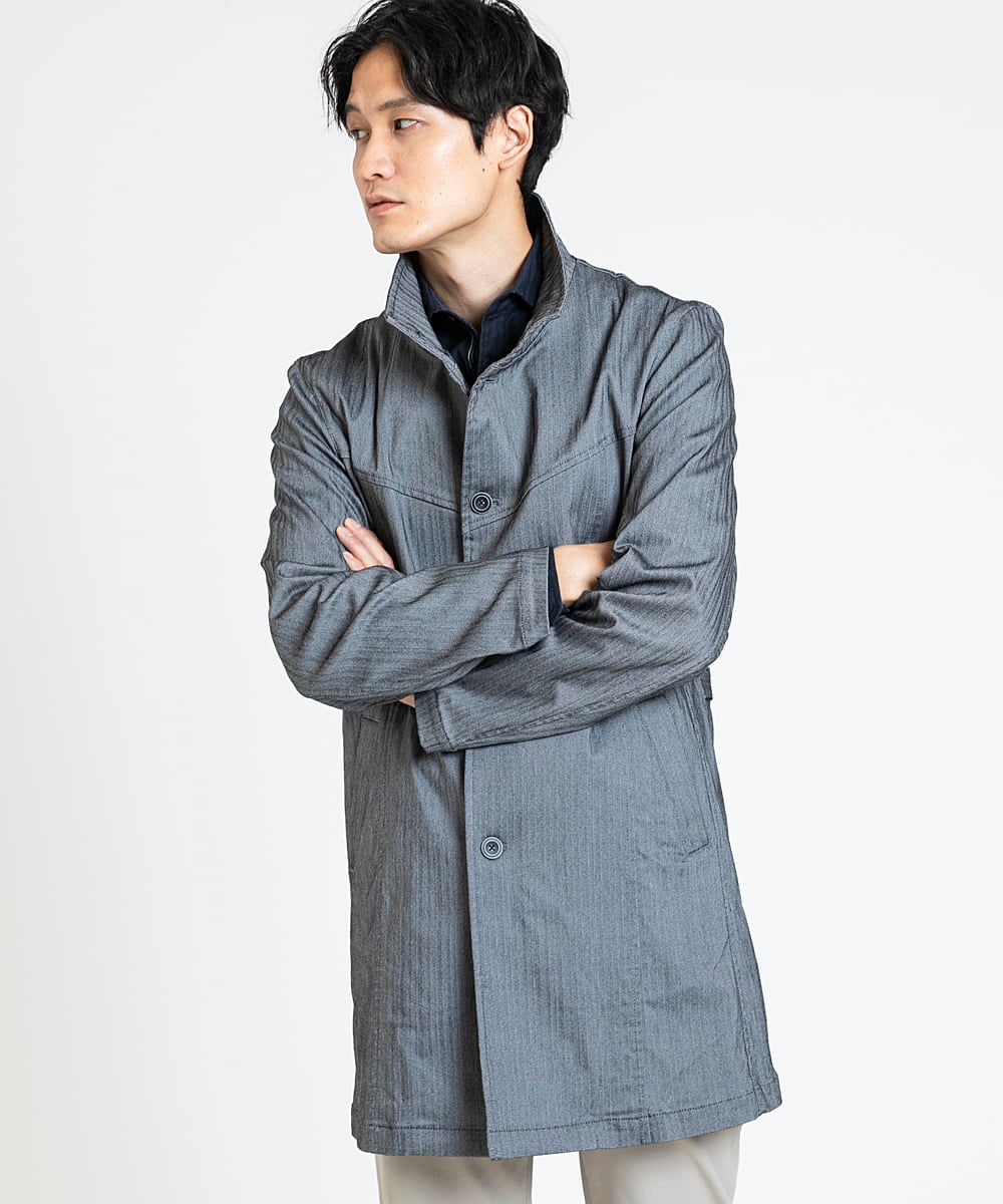 MKUDV51290 MK MICHEL KLEIN HOMME(MKミッシェルクランオム) ストレッチスタンドコート ダークグレー(93)