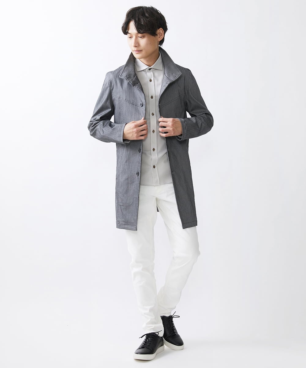 MKUDV51290 MK MICHEL KLEIN HOMME(MKミッシェルクランオム) ストレッチスタンドコート ダークグレー(93)
