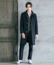 MKUJS55190 MK MICHEL KLEIN HOMME(MKミッシェルクランオム) ロングスタンドコート / RNドビーストレッチ ブラック(94)