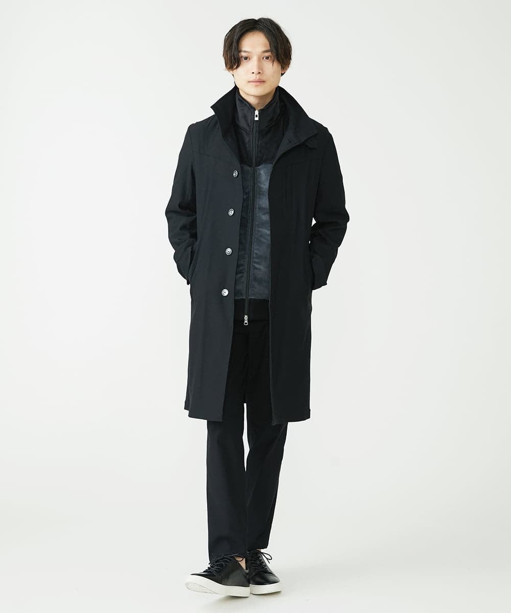 MKUJS55190 MK MICHEL KLEIN HOMME(MKミッシェルクランオム) ロングスタンドコート / RNドビーストレッチ ブラック(94)