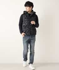 MKVKC31095 MK MICHEL KLEIN HOMME(MKミッシェルクランオム) 中綿ベスト／ニットフリース ゴールド