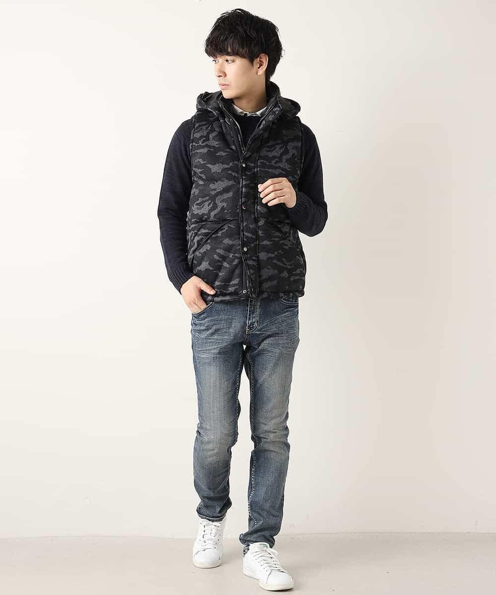 MKVKC31095 MK MICHEL KLEIN HOMME(MKミッシェルクランオム) 中綿ベスト／ニットフリース ゴールド