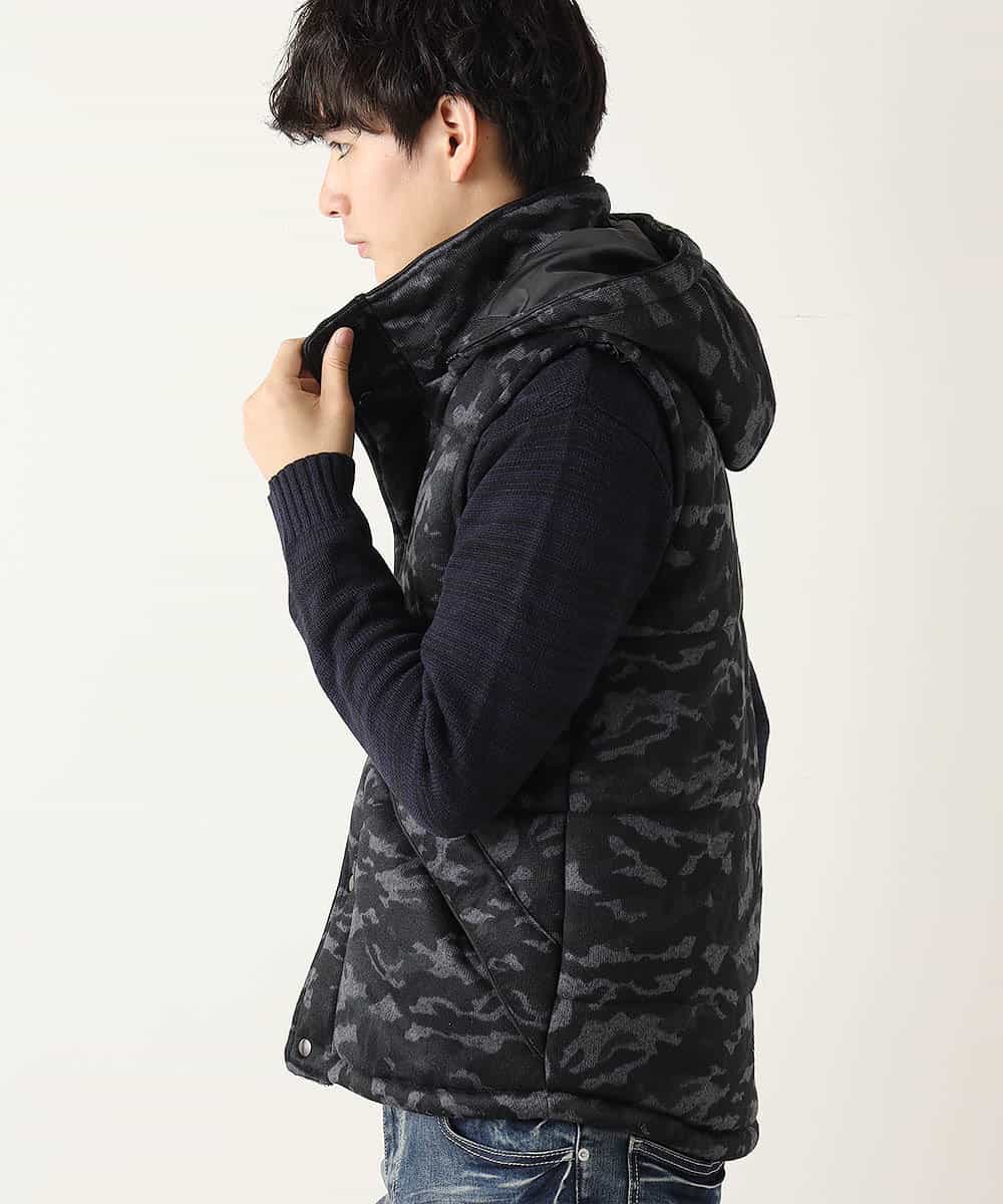MKVKC31095 MK MICHEL KLEIN HOMME(MKミッシェルクランオム) 中綿ベスト／ニットフリース ゴールド