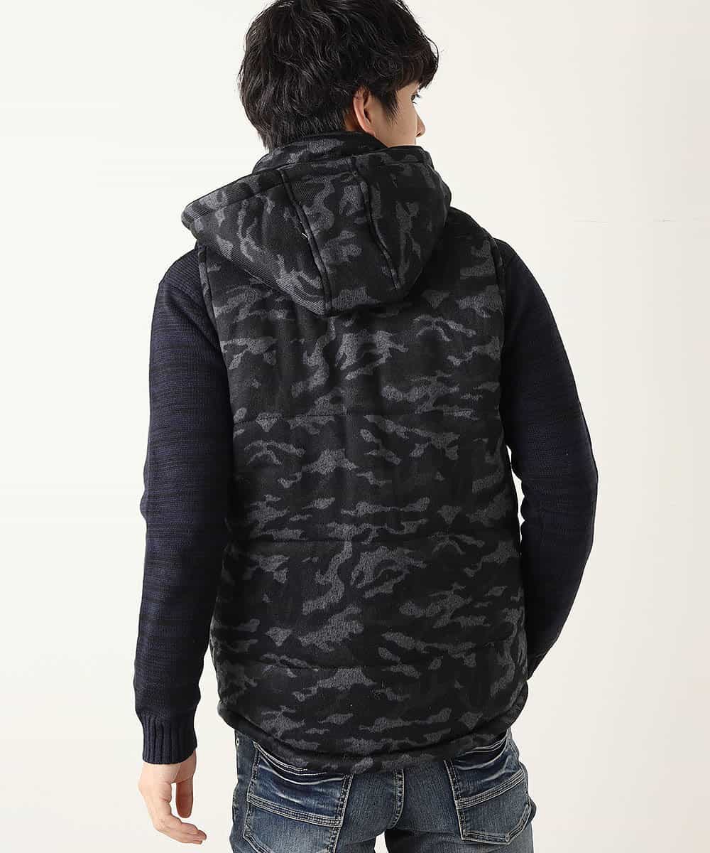 MKVKC31095 MK MICHEL KLEIN HOMME(MKミッシェルクランオム) 中綿ベスト／ニットフリース ゴールド