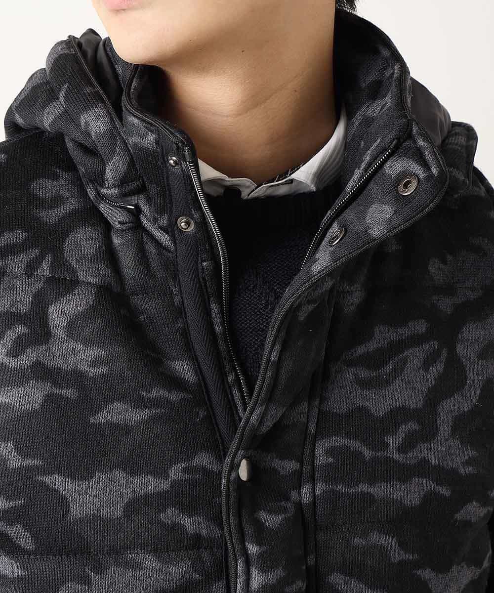 MKVKC31095 MK MICHEL KLEIN HOMME(MKミッシェルクランオム) 中綿ベスト／ニットフリース ゴールド