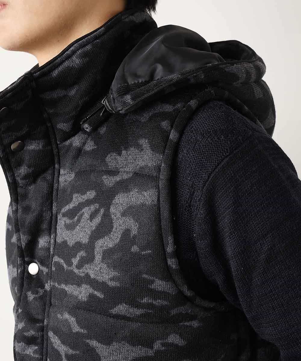 MKVKC31095 MK MICHEL KLEIN HOMME(MKミッシェルクランオム) 中綿ベスト／ニットフリース ゴールド