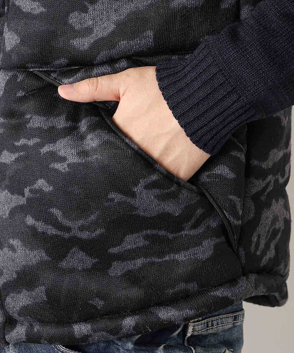 MKVKC31095 MK MICHEL KLEIN HOMME(MKミッシェルクランオム) 中綿ベスト／ニットフリース ゴールド