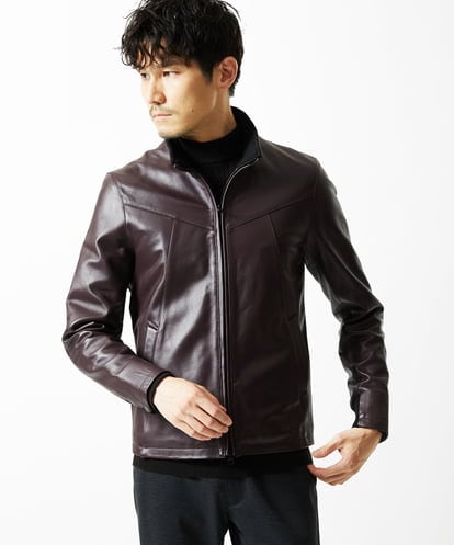 MKWAC01390 MK MICHEL KLEIN HOMME LAMB LEATHER スタンドカラーブルゾン