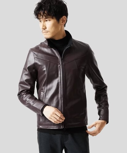 MKWAC01390 MK MICHEL KLEIN HOMME 【再入荷！】ラムレザー スタンドブルゾン