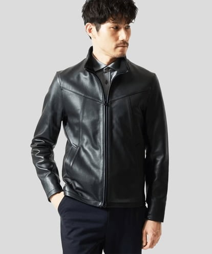 MKWAC01390 MK MICHEL KLEIN HOMME 【再入荷！】ラムレザー スタンドブルゾン