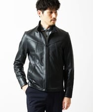 MKWAC01390 MK MICHEL KLEIN HOMME(MKミッシェルクランオム) LAMB LEATHER スタンドカラーブルゾン ブラック