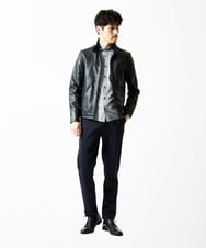 MKWAC01390 MK MICHEL KLEIN HOMME(MKミッシェルクランオム) LAMB LEATHER スタンドカラーブルゾン ブラック