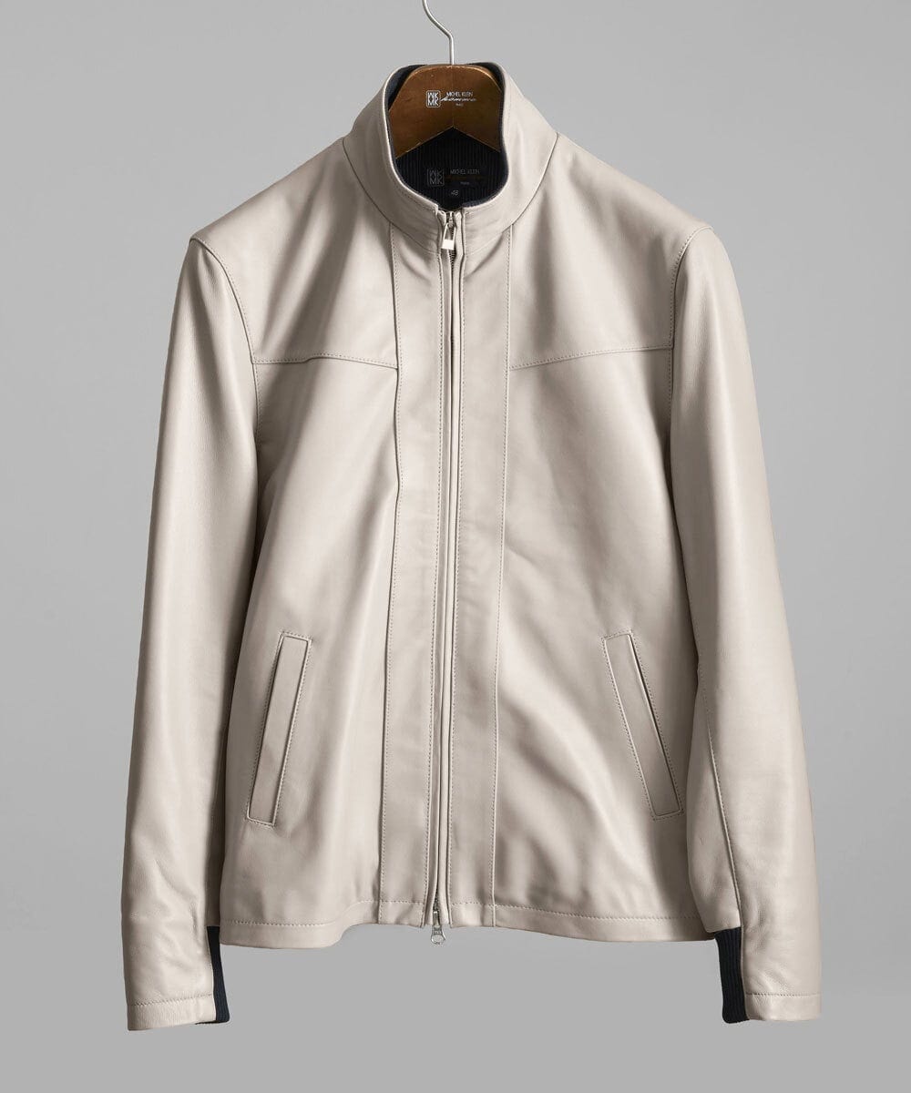 MKWAX01360 MK MICHEL KLEIN HOMME(MKミッシェルクランオム) LEATHER BLOUSON アイボリー(80)