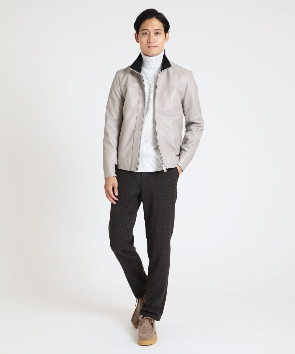 MKWAX01360 MK MICHEL KLEIN HOMME(MKミッシェルクランオム) LEATHER BLOUSON アイボリー(80)