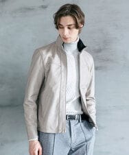 MKWAX01360 MK MICHEL KLEIN HOMME(MKミッシェルクランオム) LEATHER BLOUSON アイボリー(80)