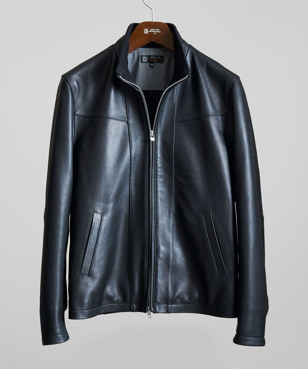 MKWAX01360 MK MICHEL KLEIN HOMME(MKミッシェルクランオム) LEATHER BLOUSON ブラック(94)