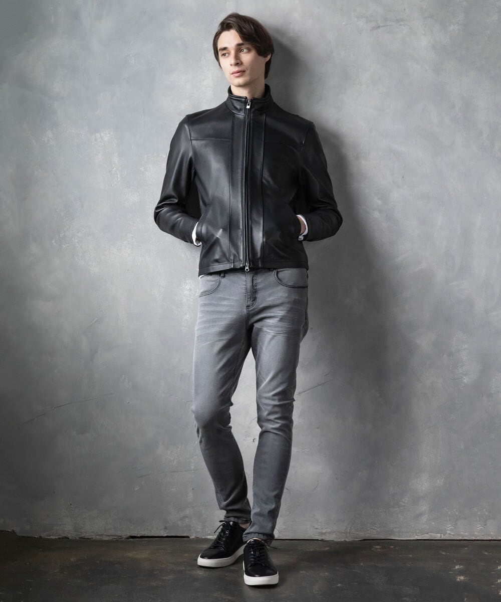 MKWAX01360 MK MICHEL KLEIN HOMME(MKミッシェルクランオム) LEATHER BLOUSON ブラック(94)