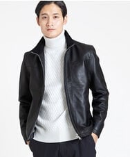 MKWAX01360 MK MICHEL KLEIN HOMME(MKミッシェルクランオム) LEATHER BLOUSON ブラック(94)