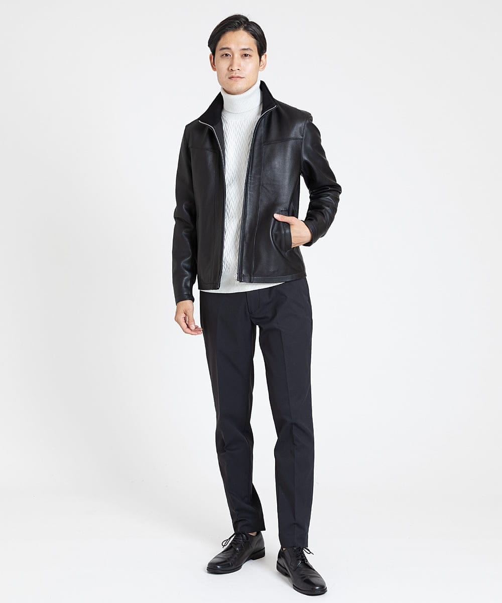 MKWAX01360 MK MICHEL KLEIN HOMME(MKミッシェルクランオム) LEATHER BLOUSON ブラック(94)