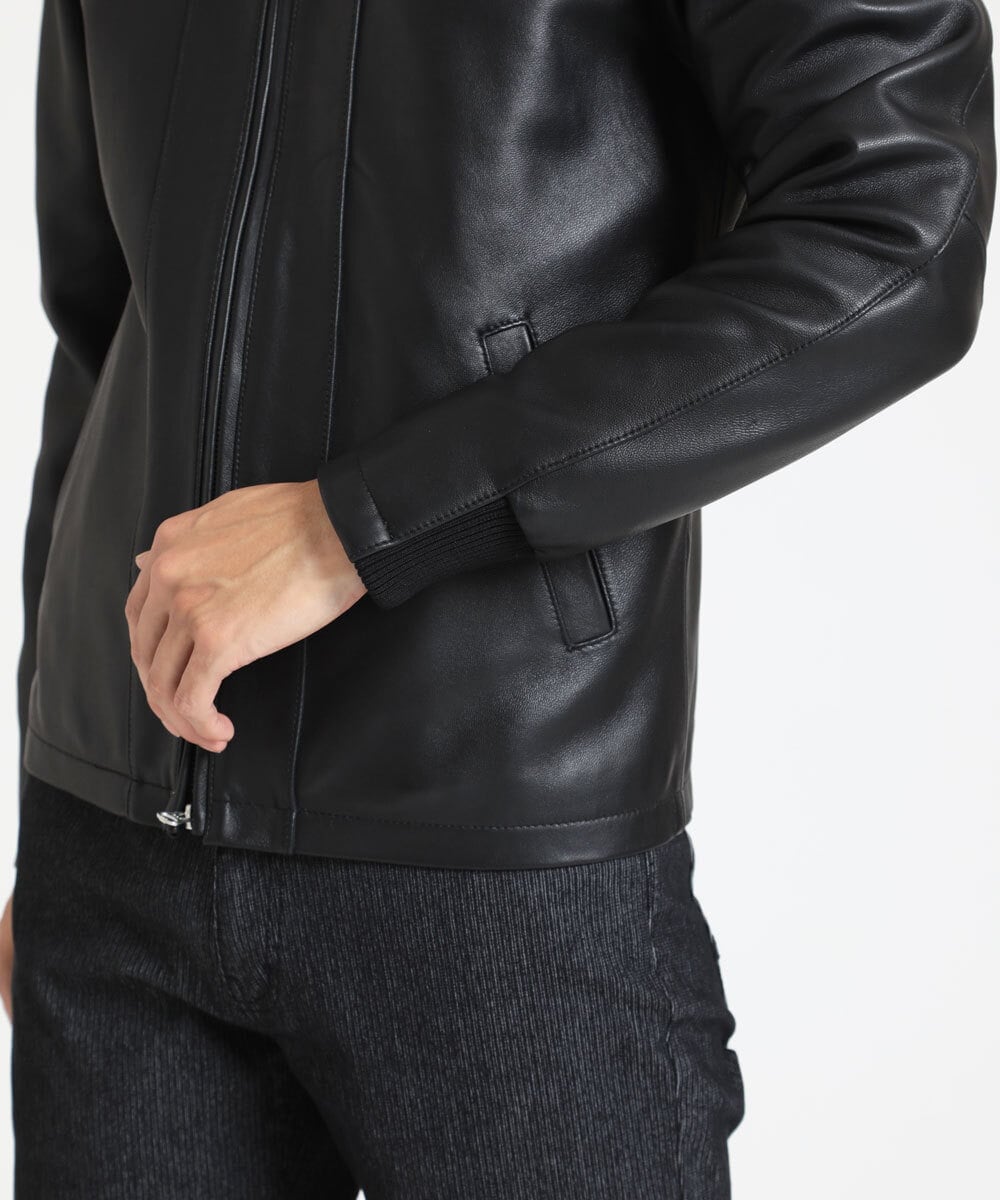 MKWAX01360 MK MICHEL KLEIN HOMME(MKミッシェルクランオム) LEATHER BLOUSON ブラック(94)