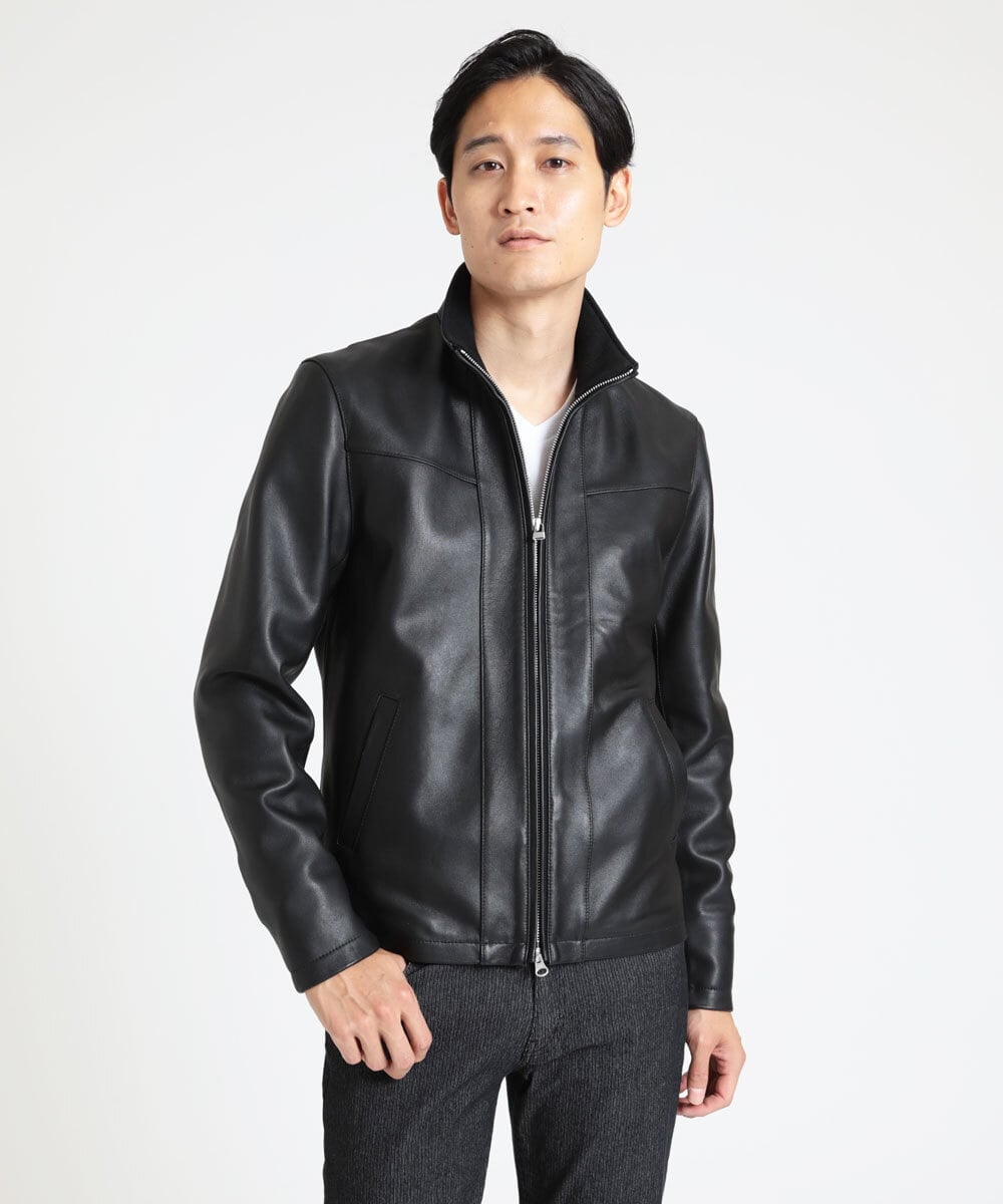 MKWAX01360 MK MICHEL KLEIN HOMME(MKミッシェルクランオム) LEATHER BLOUSON ブラック(94)