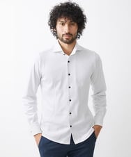 MNBAA13200 MICHEL KLEIN HOMME(ミッシェルクラン オム) 《日本製》ストレッチラッセル長袖シャツ ライトグレー
