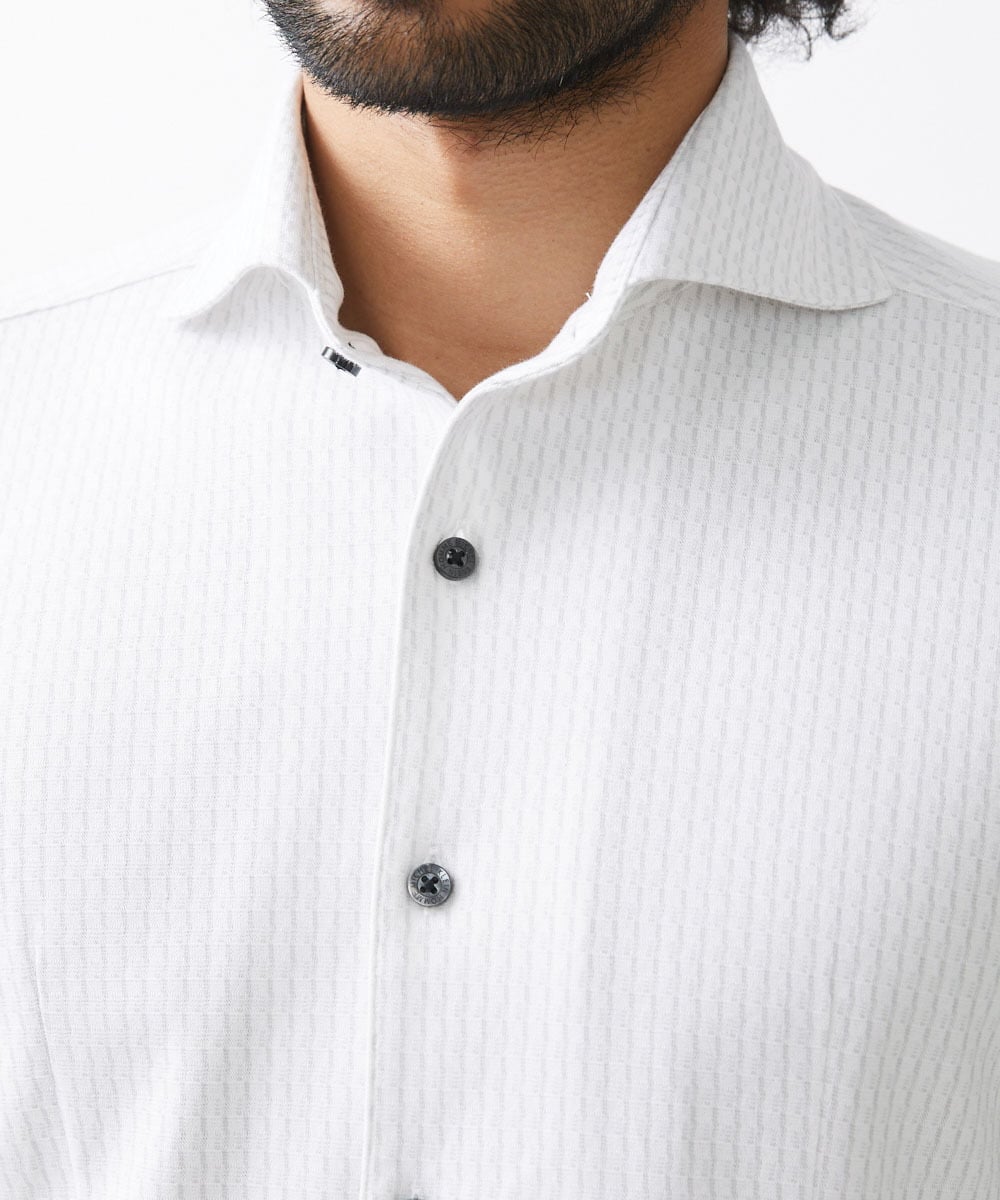 MNBAA13200 MICHEL KLEIN HOMME(ミッシェルクラン オム) 《日本製》ストレッチラッセル長袖シャツ ライトグレー