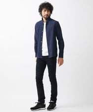 MNBAA26250 MICHEL KLEIN HOMME(ミッシェルクラン オム) チェック柄長袖シャツ ネイビー