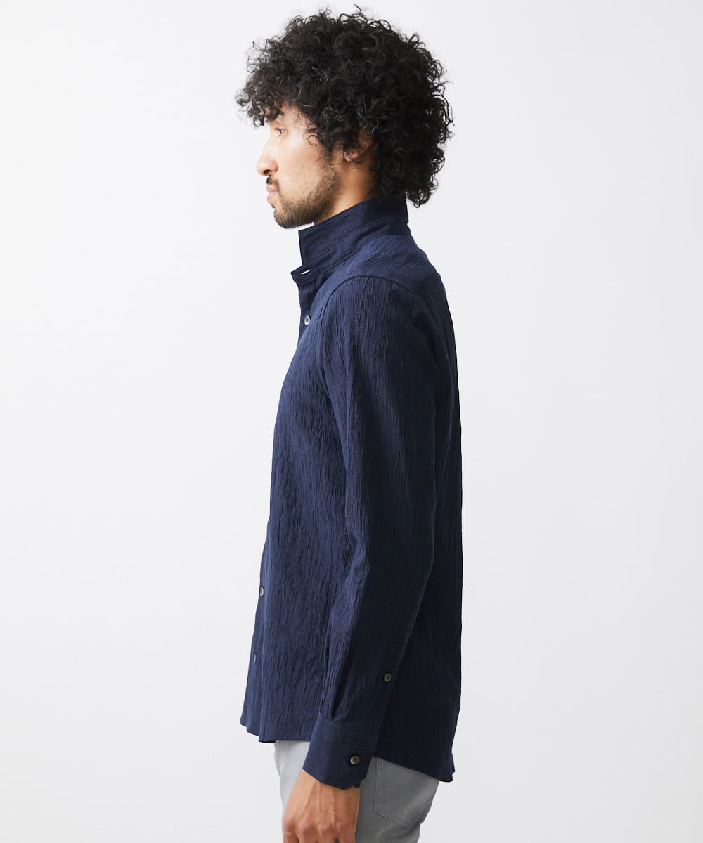 MNBAA26250 MICHEL KLEIN HOMME(ミッシェルクラン オム) チェック柄長袖シャツ ネイビー