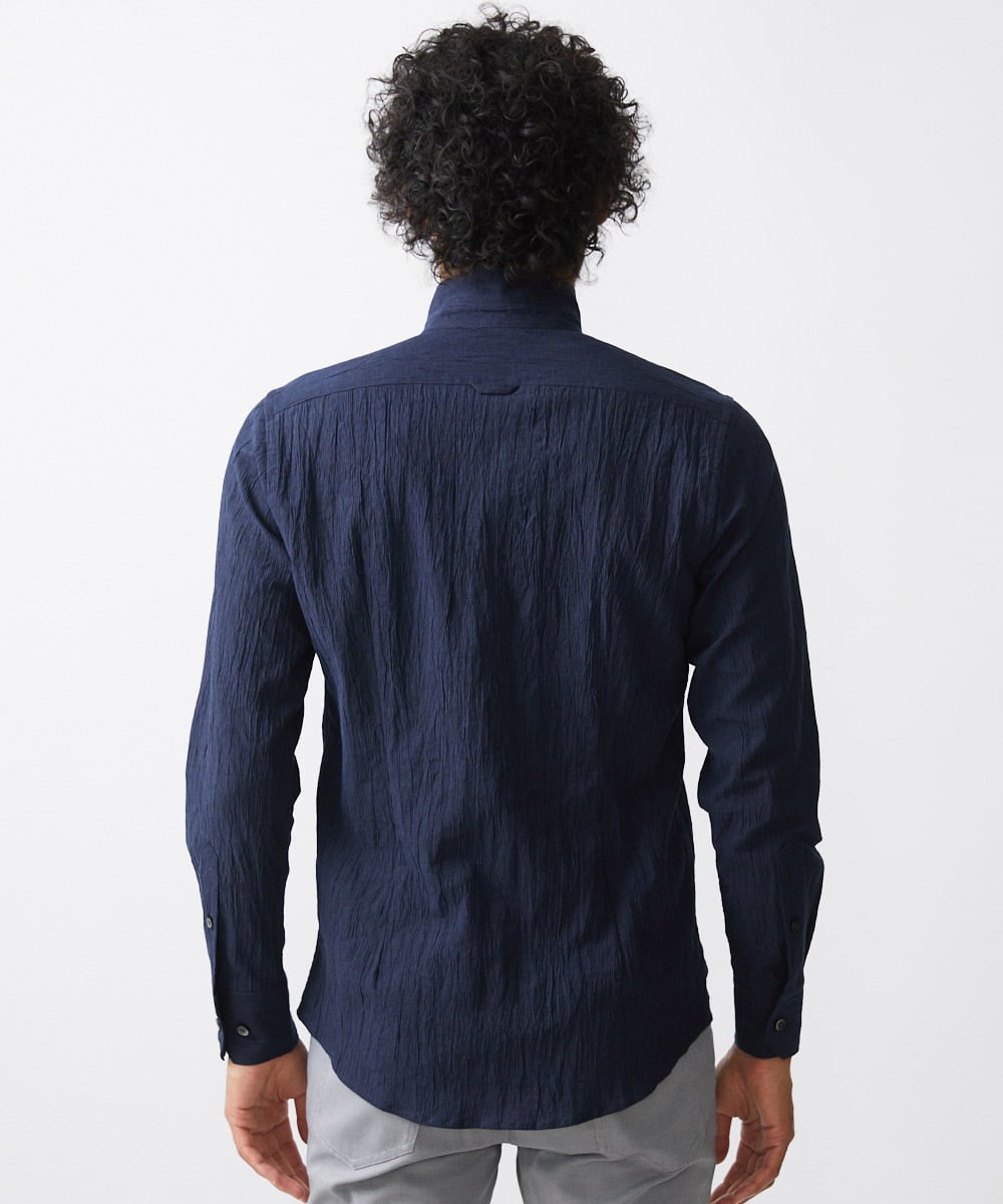 MNBAA26250 MICHEL KLEIN HOMME(ミッシェルクラン オム) チェック柄長袖シャツ ネイビー