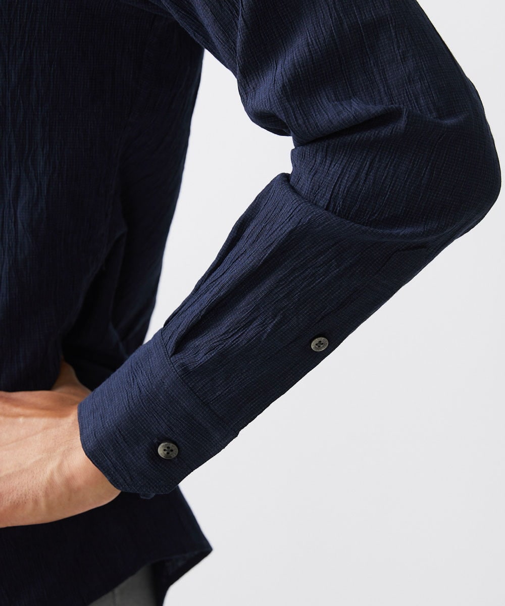 MNBAA26250 MICHEL KLEIN HOMME(ミッシェルクラン オム) チェック柄長袖シャツ ネイビー