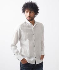 MNBAA26250 MICHEL KLEIN HOMME(ミッシェルクラン オム) チェック柄長袖シャツ グレー