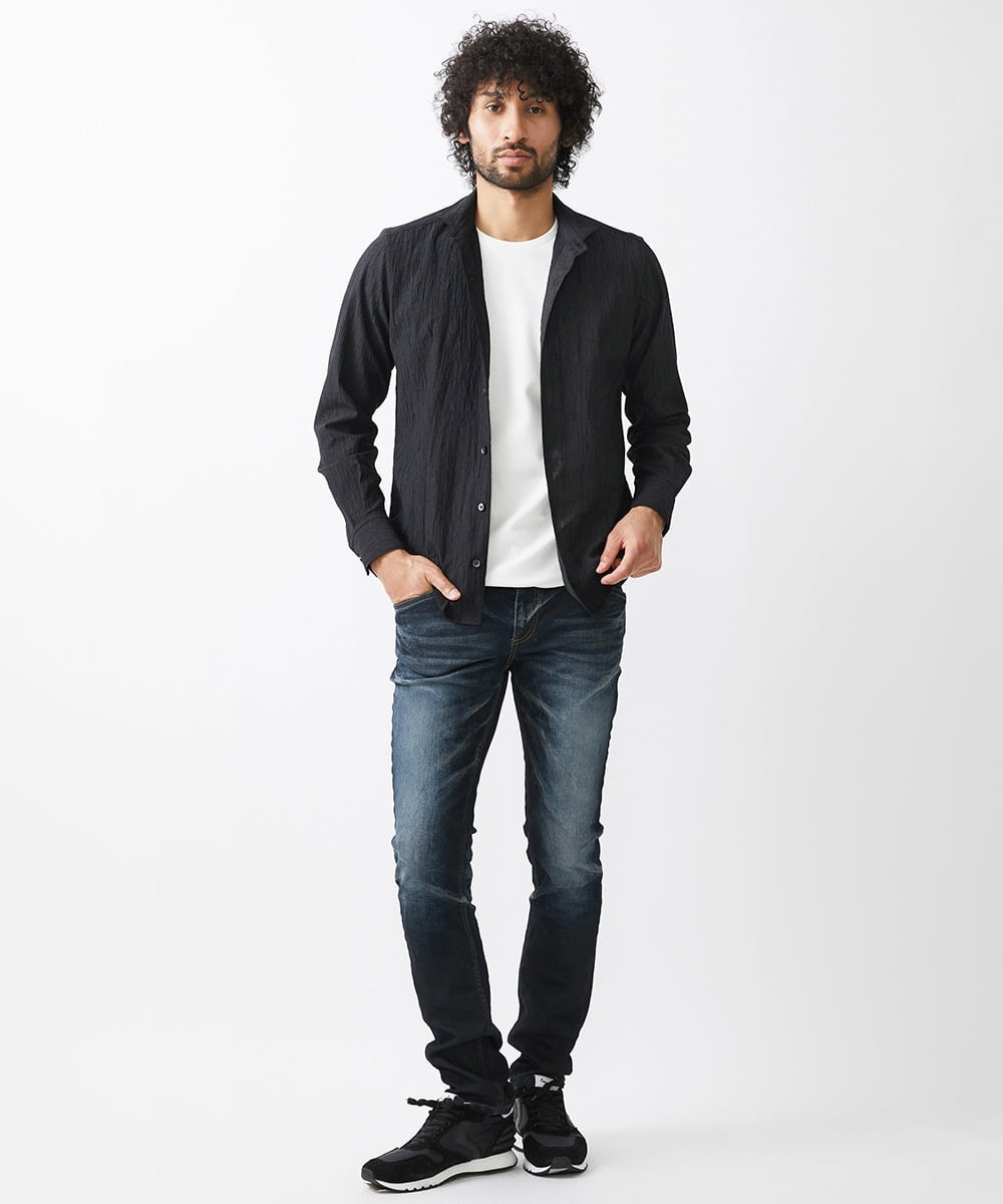 MNBAA26250 MICHEL KLEIN HOMME(ミッシェルクラン オム) チェック柄長袖シャツ ブラック