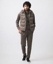 MNBAA56230 MICHEL KLEIN HOMME(ミッシェルクラン オム) トリコットベロア長袖シャツ セットアップ ブラウン