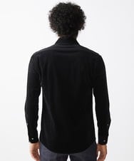 MNBAA56230 MICHEL KLEIN HOMME(ミッシェルクラン オム) トリコットベロア長袖シャツ セットアップ ブラック