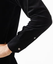 MNBAA56230 MICHEL KLEIN HOMME(ミッシェルクラン オム) トリコットベロア長袖シャツ セットアップ ブラック