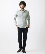 MNBAA57210 MICHEL KLEIN HOMME(ミッシェルクラン オム) 《日本製》ラッセルジャージ長袖シャツ グリーン