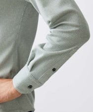MNBAA57210 MICHEL KLEIN HOMME(ミッシェルクラン オム) 《日本製》ラッセルジャージ長袖シャツ グリーン