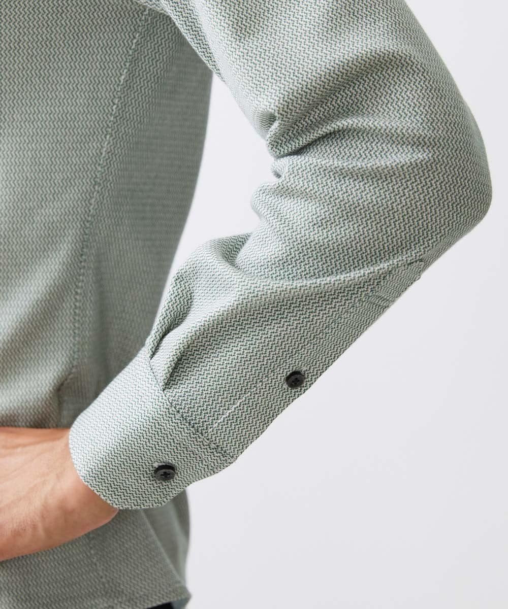 MNBAA57210 MICHEL KLEIN HOMME(ミッシェルクラン オム) 《日本製》ラッセルジャージ長袖シャツ グリーン