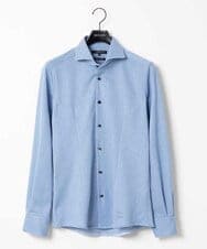 MNBAA57210 MICHEL KLEIN HOMME(ミッシェルクラン オム) 《日本製》ラッセルジャージ長袖シャツ ライトブルー