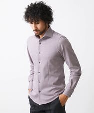 MNBAA57210 MICHEL KLEIN HOMME(ミッシェルクラン オム) 《日本製》ラッセルジャージ長袖シャツ パープル
