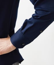 MNBAA70210 MICHEL KLEIN HOMME(ミッシェルクラン オム) 《日本製》ヘリンボン柄長袖シャツ ネイビー