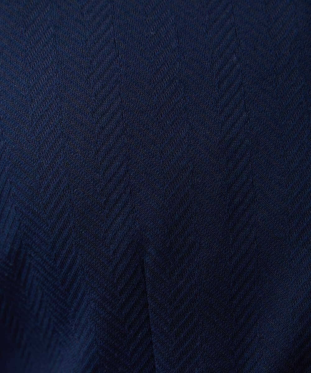 MNBAA70210 MICHEL KLEIN HOMME(ミッシェルクラン オム) 《日本製》ヘリンボン柄長袖シャツ ネイビー